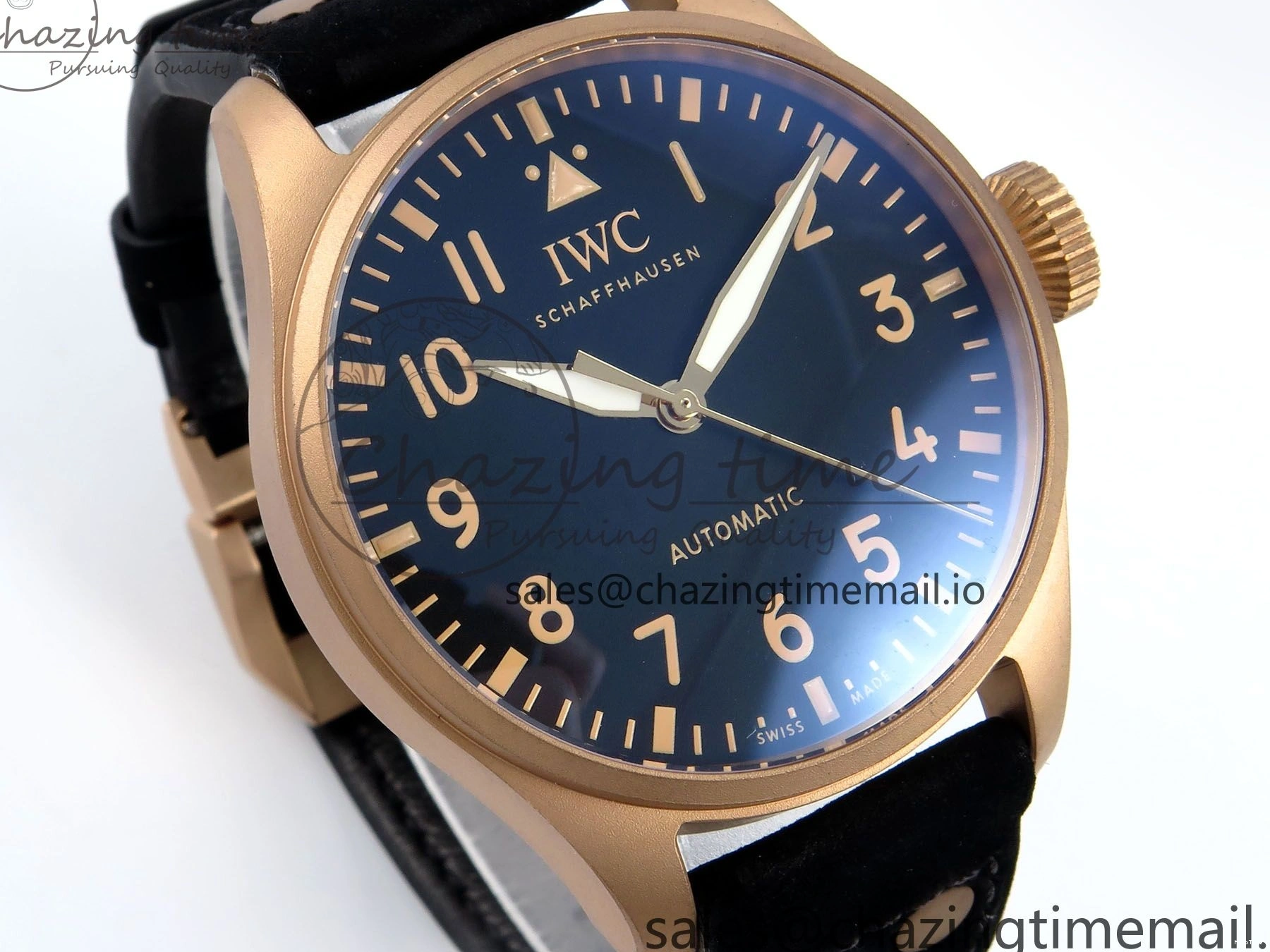 MIROTIME 0410 Affordable Big Pilot IW329703 M+F 1:1 Best Edition Black Dial on Black Nylon Strap MY 7004